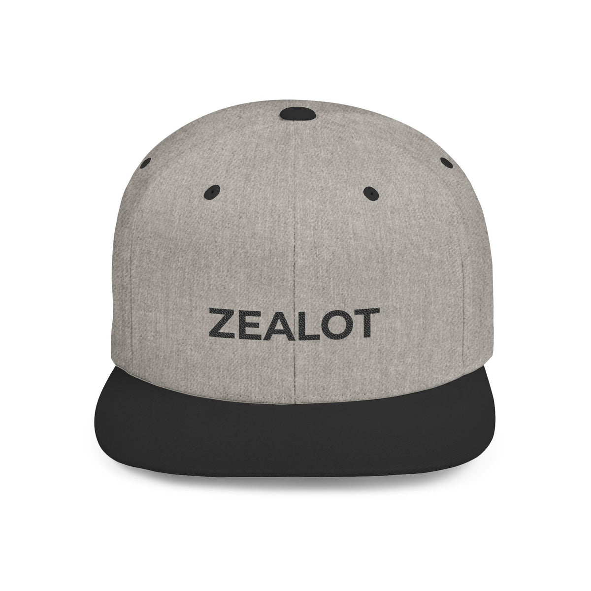 Zealot Flat Bill Snapback Hat — Two-Tone Embroidered Streetwear Cap