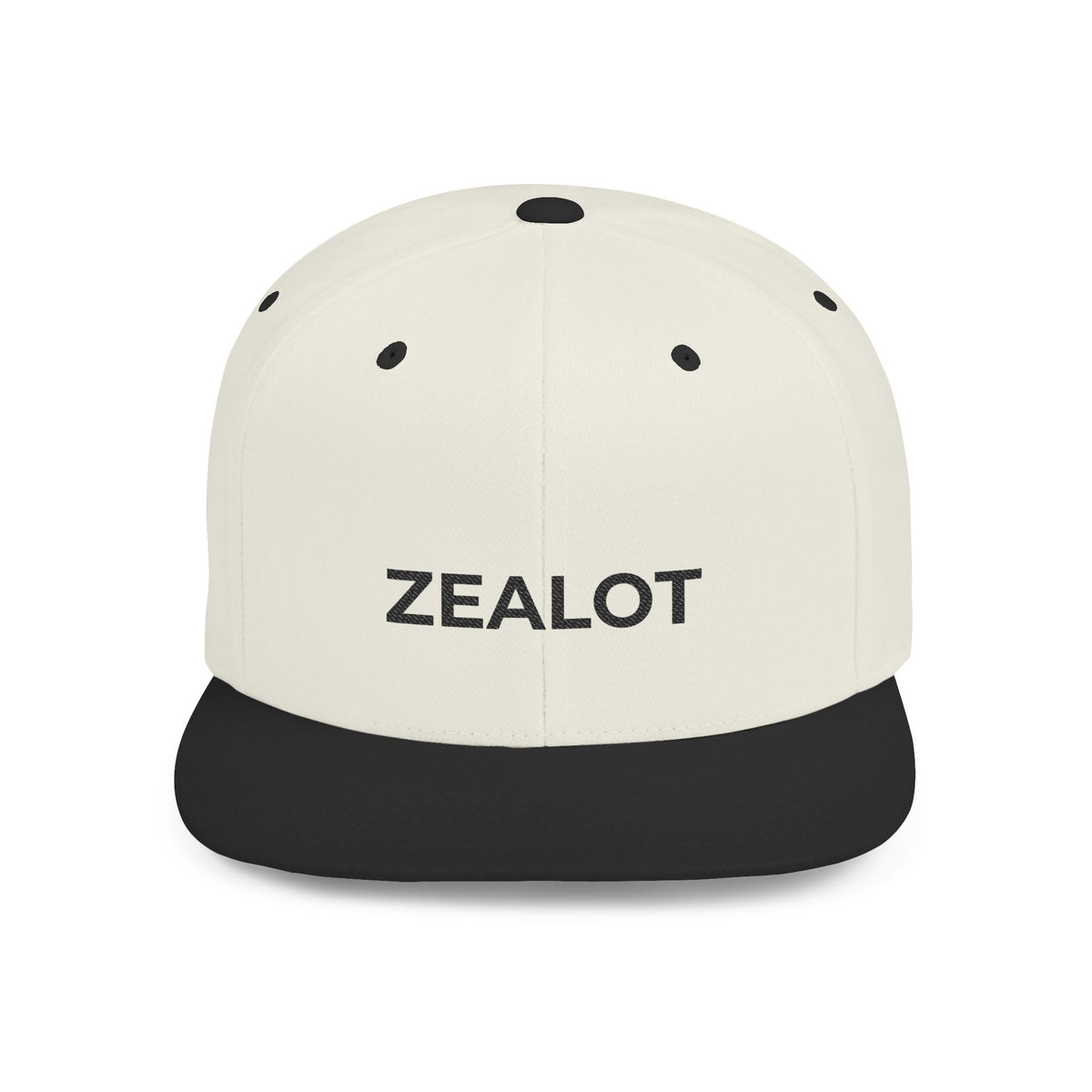 Zealot Flat Bill Snapback Hat — Two-Tone Embroidered Streetwear Cap